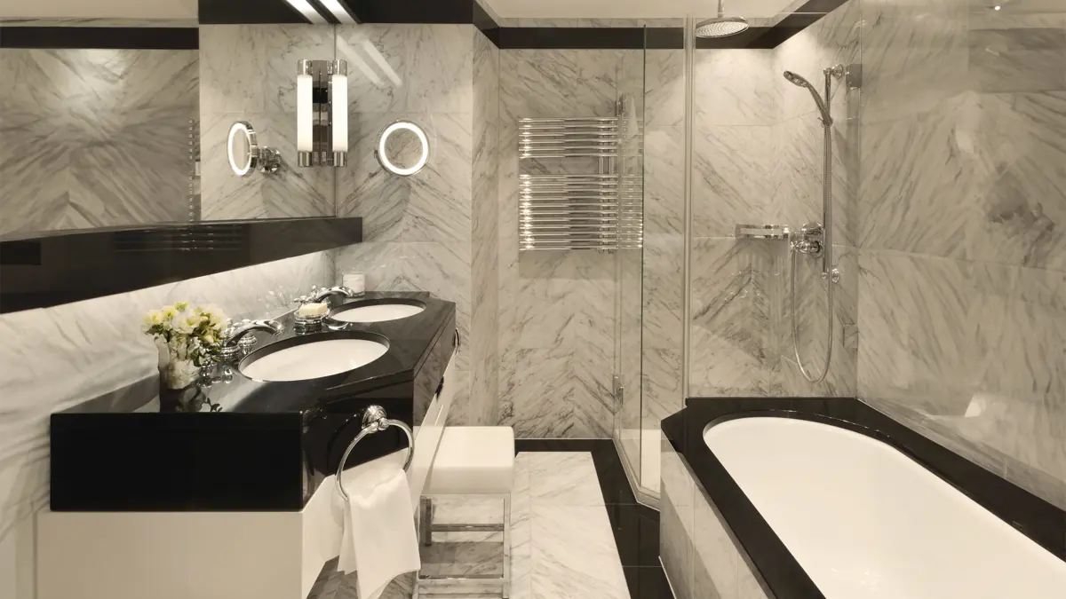 Badrutt's Palace suite bathroom, St. Moritz