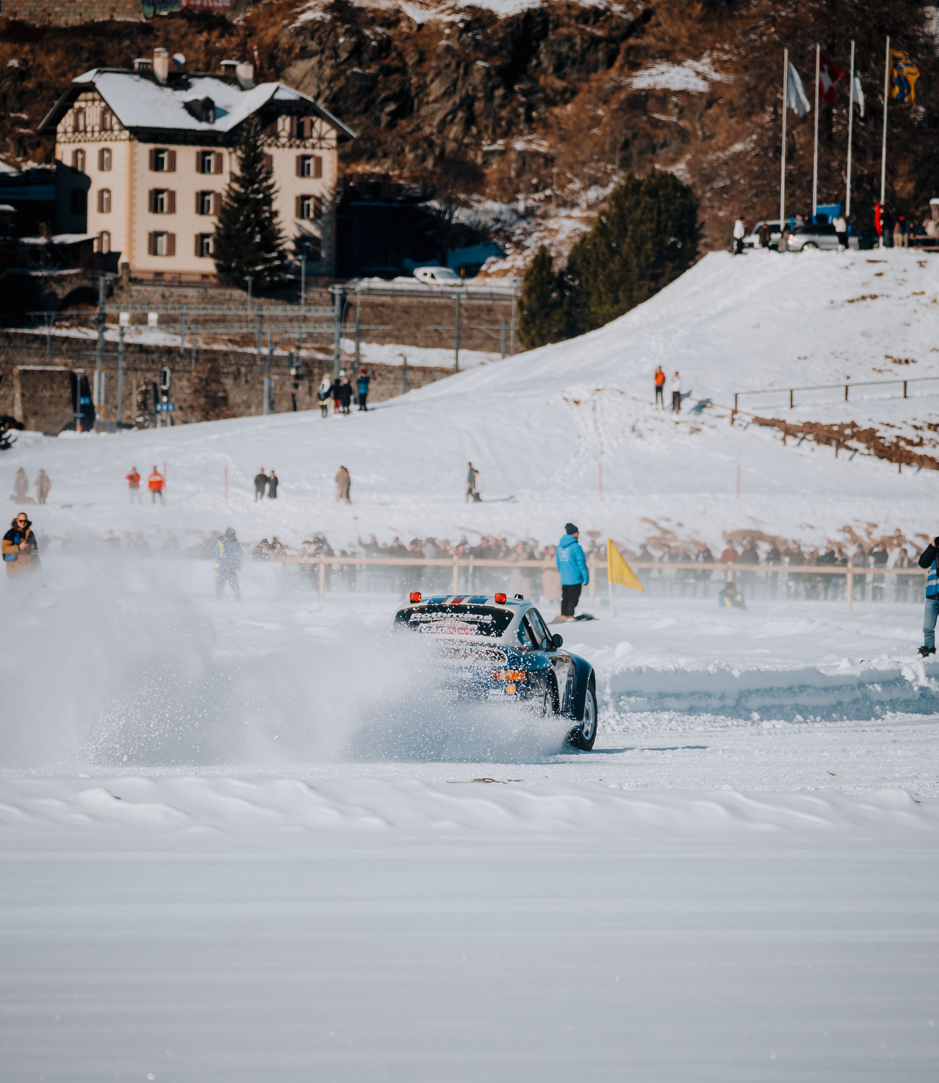 The ICE St. Moritz car race on the frozen lake