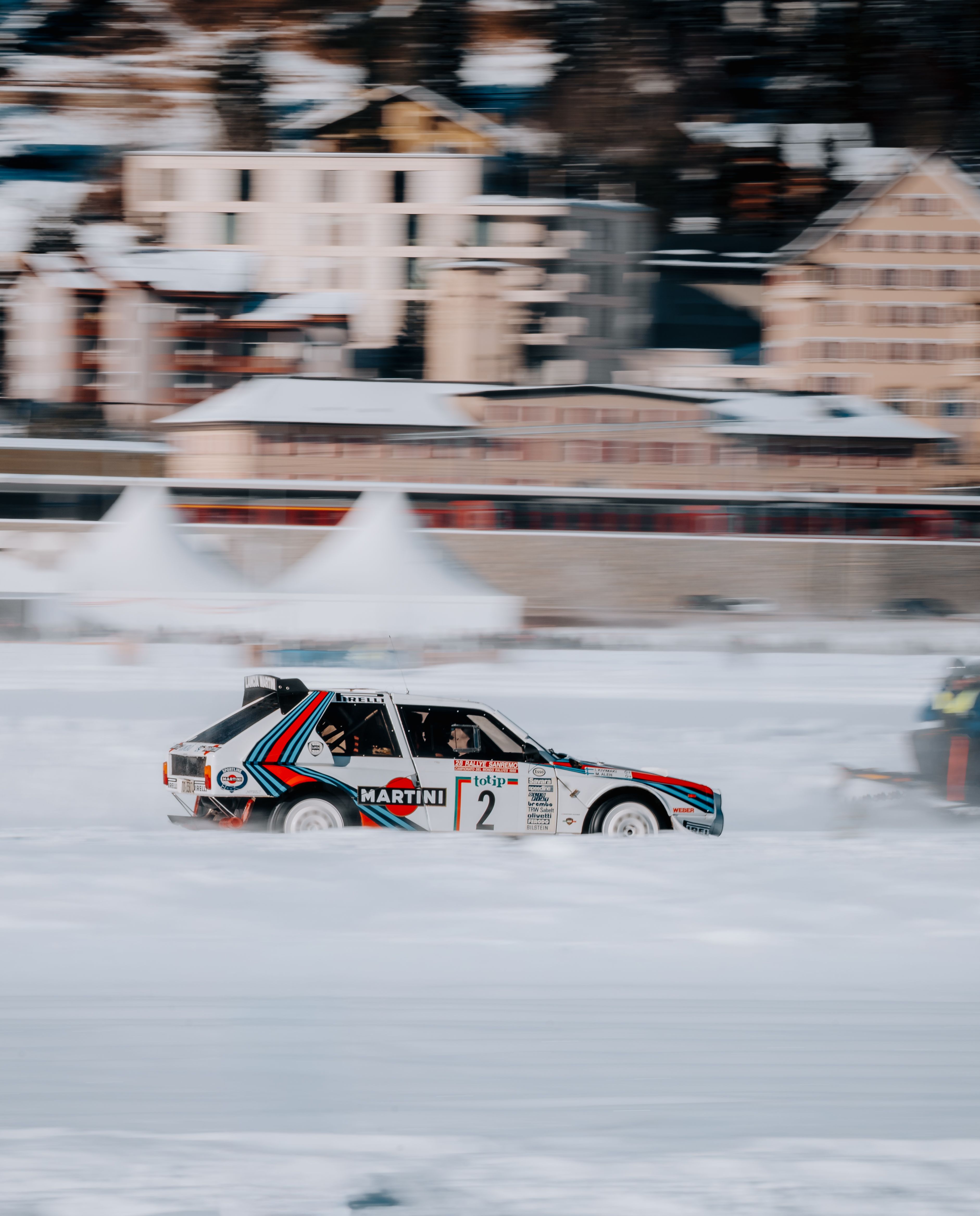 Racing car on snow, St. Moritz