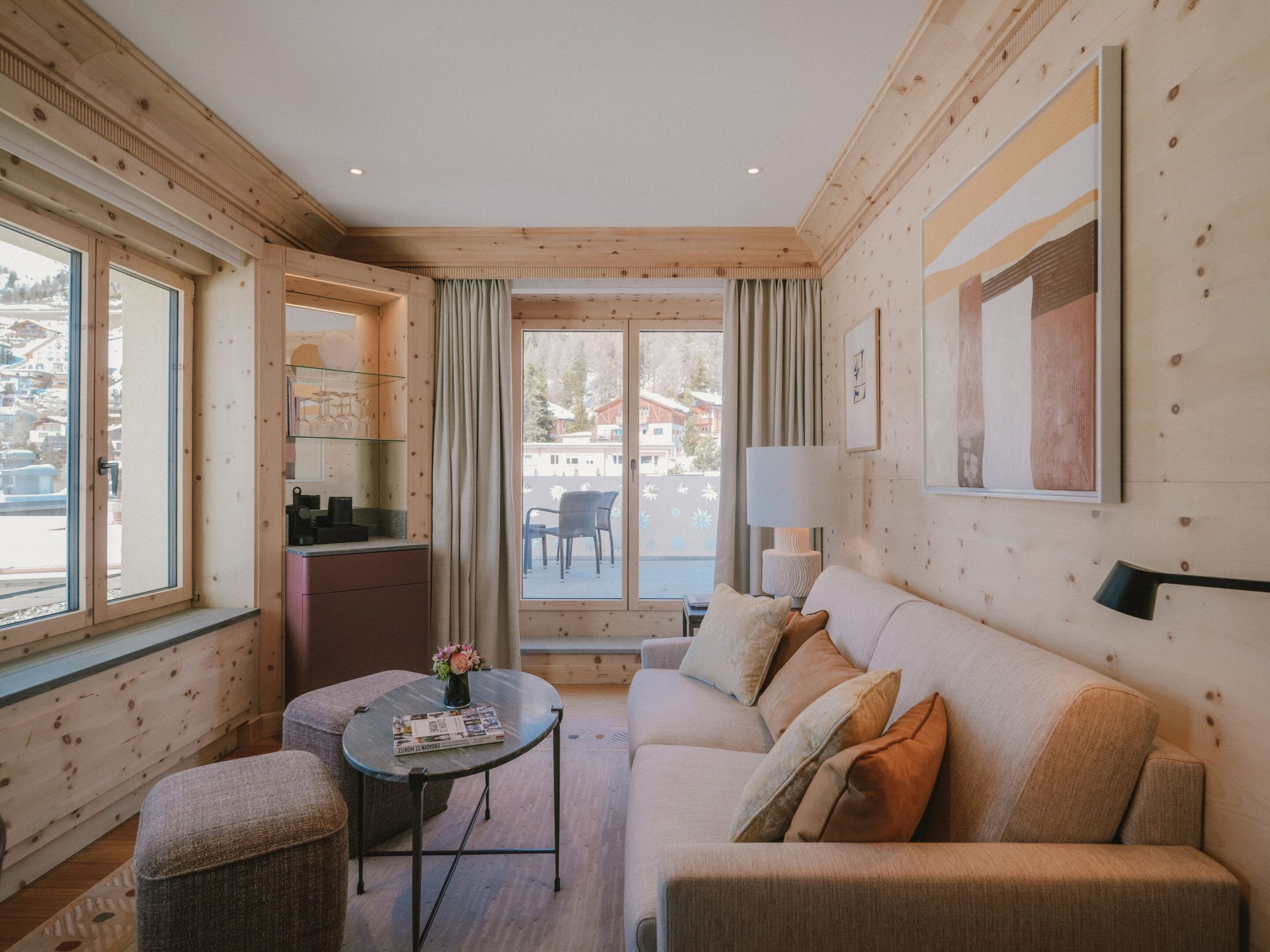 Kulm Hotel suite lounge, St. Moritz