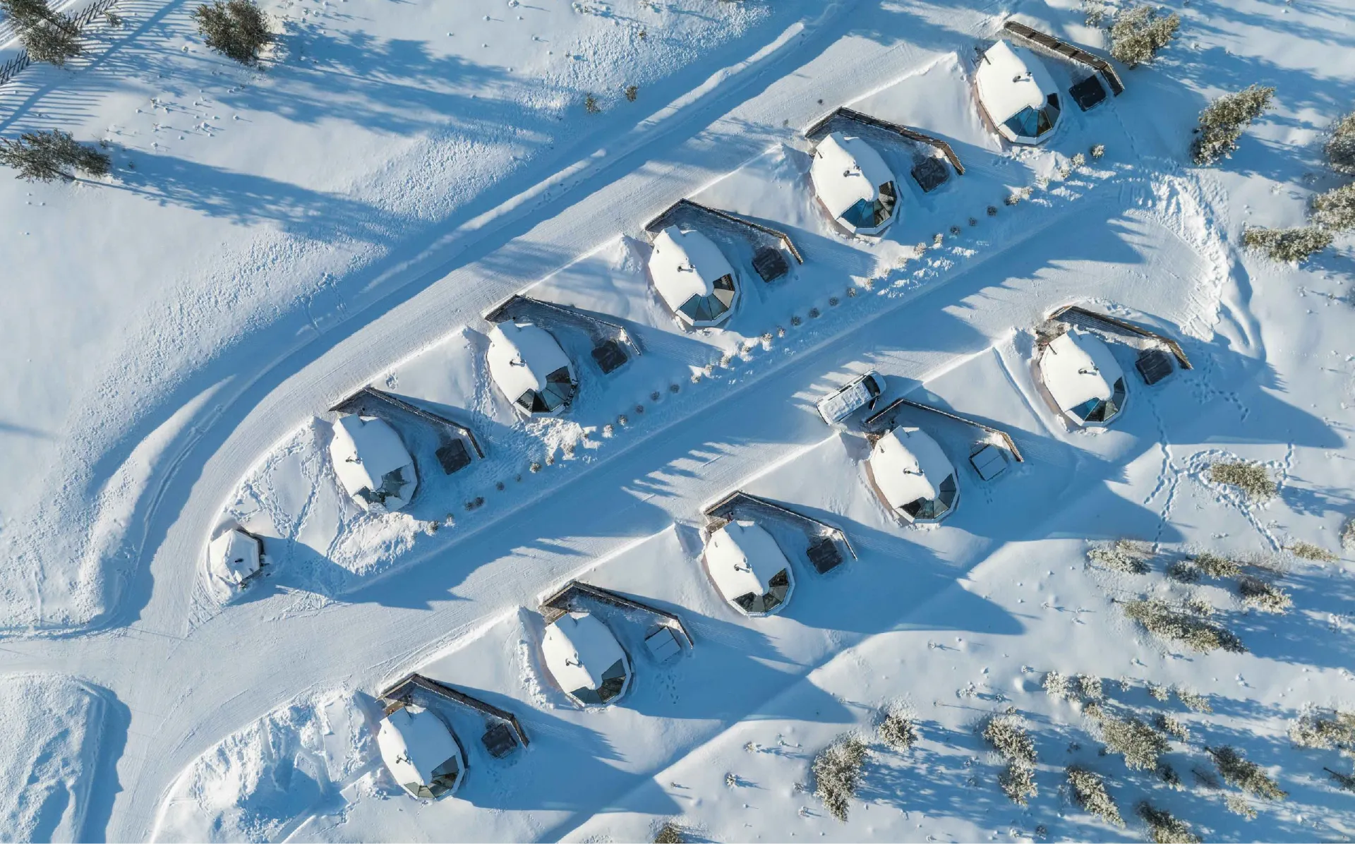 Lapland aerial winter landscape