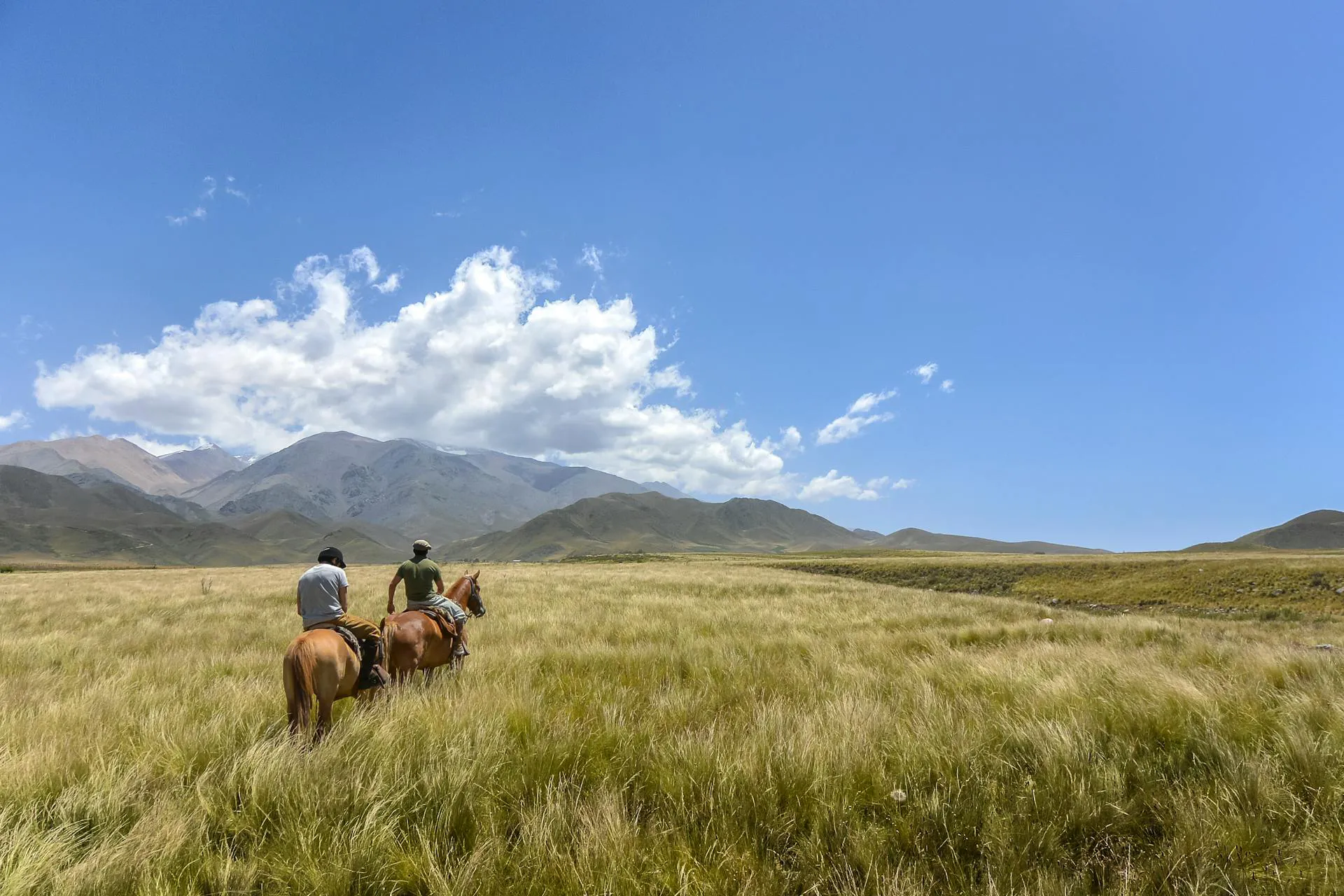 Horseback riders traversing terrain near Ushuaia